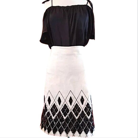 HavenBleu Sequins Skirt   Hand Beaded  Holidays  Harlequin  Size Small - Picture 3 of 8